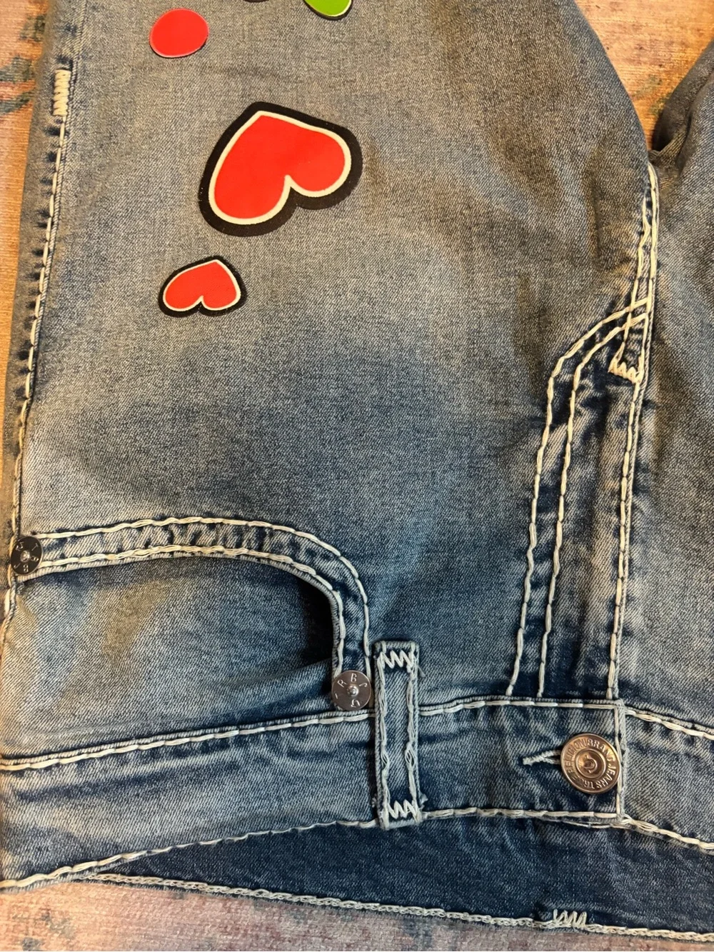 True Religion x Chief Keef Super T Skinny Flame Graphic Denim Jeans Size 40